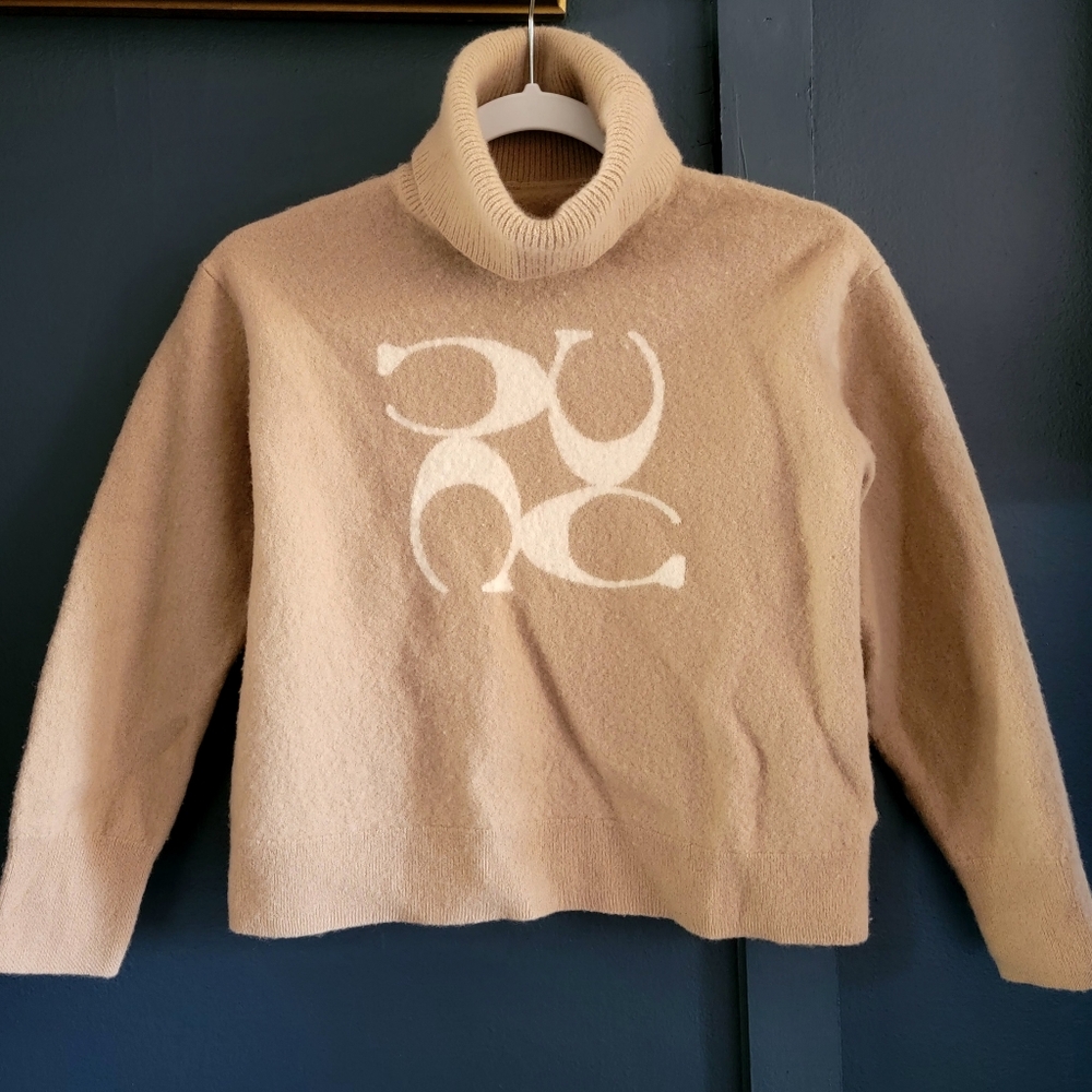Coach Turtleneck 100% Wool Pullover‎ Sweater Size XXS